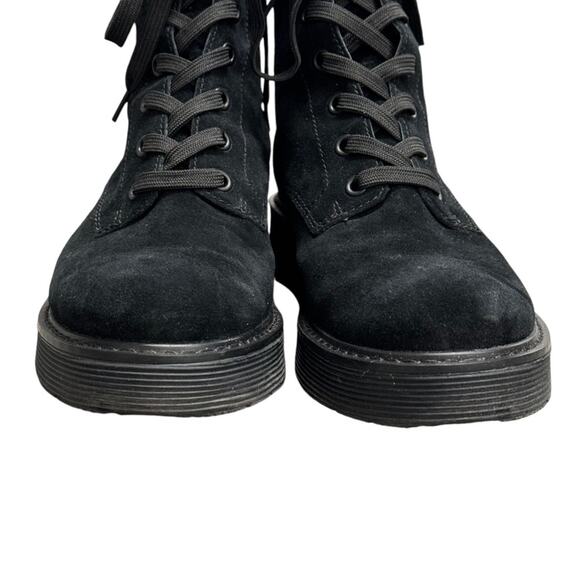 Vince Black Cabria Suede Lug Lace Up Combat Boots - Picture 10 of 15